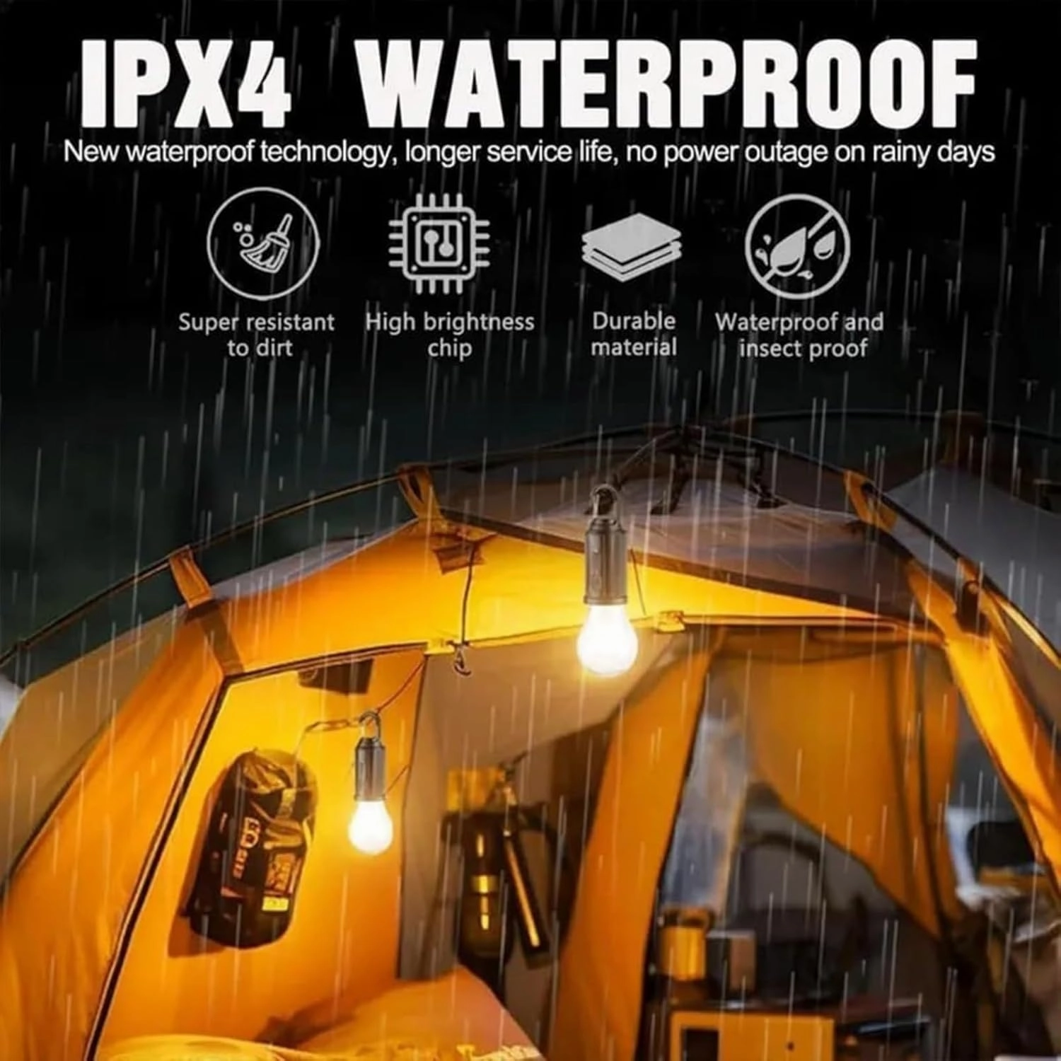 Solar Rechargeable Hooked Camping Light, Vintage Outdoor Tent Ambient Light, Outdoor Waterproof, 2025 New Solar Tent USB Rechargeable Led Camping Lantern, with Clip Hook, Vintage (D)