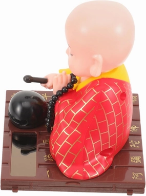 Solar Shaking Head Monk Figurine for Car Dashboard Cute Buddha Statue Interior Decor for Car Office Peaceful Nodding Bobblehead Solar Powered Dashboard Decoration