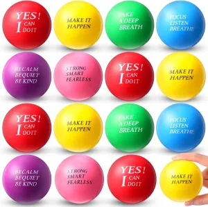Sotiff 30 Pcs Motivational Stress Ball Bulk 2.75 Inch Employee Appreciation Gift Inspirational Stress Ball Large Relief Anxiety Toys with Quotes Hand Exercise Toy for Kid Adult Coworker(Classical)
