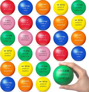 Sotiff 30 Pcs Motivational Stress Ball Bulk 2.75 Inch Employee Appreciation Gift Inspirational Stress Ball Large Relief Anxiety Toys with Quotes Hand Exercise Toy for Kid Adult Coworker(Stylish)