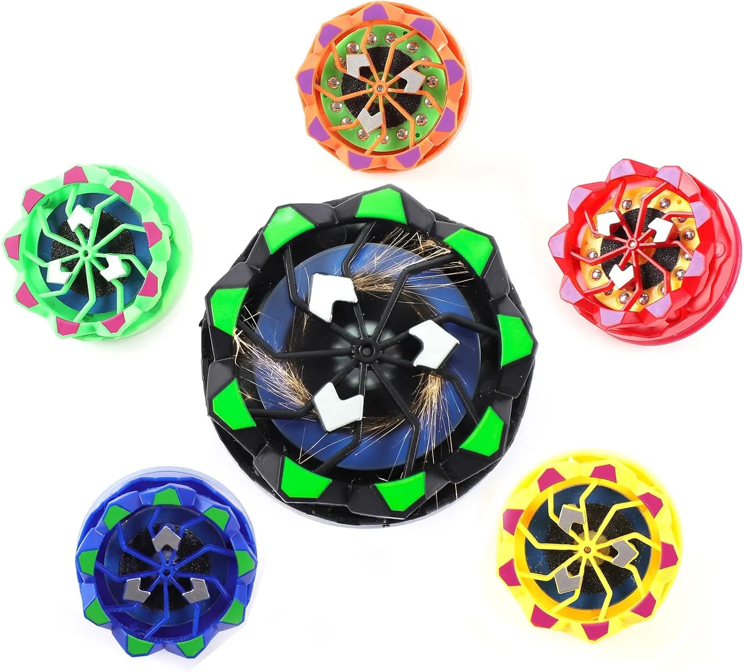 Spark-Generating Battle Tops – Safe, Fun and Light-Up，Sensory Fidget Toys for Kids Ages 6-18 Autism ADHD Relief, Battling Burst Gyro Toy for Boys Girls, Easter Birthday Party Favors, Classroom Prize