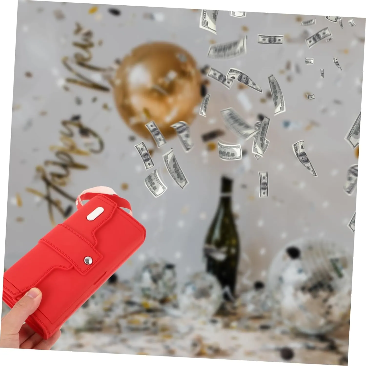 Spraying Toys Electric Wallet Cash Shooter Party Props Toy Realistic Abs Material Compact No Battery Needed