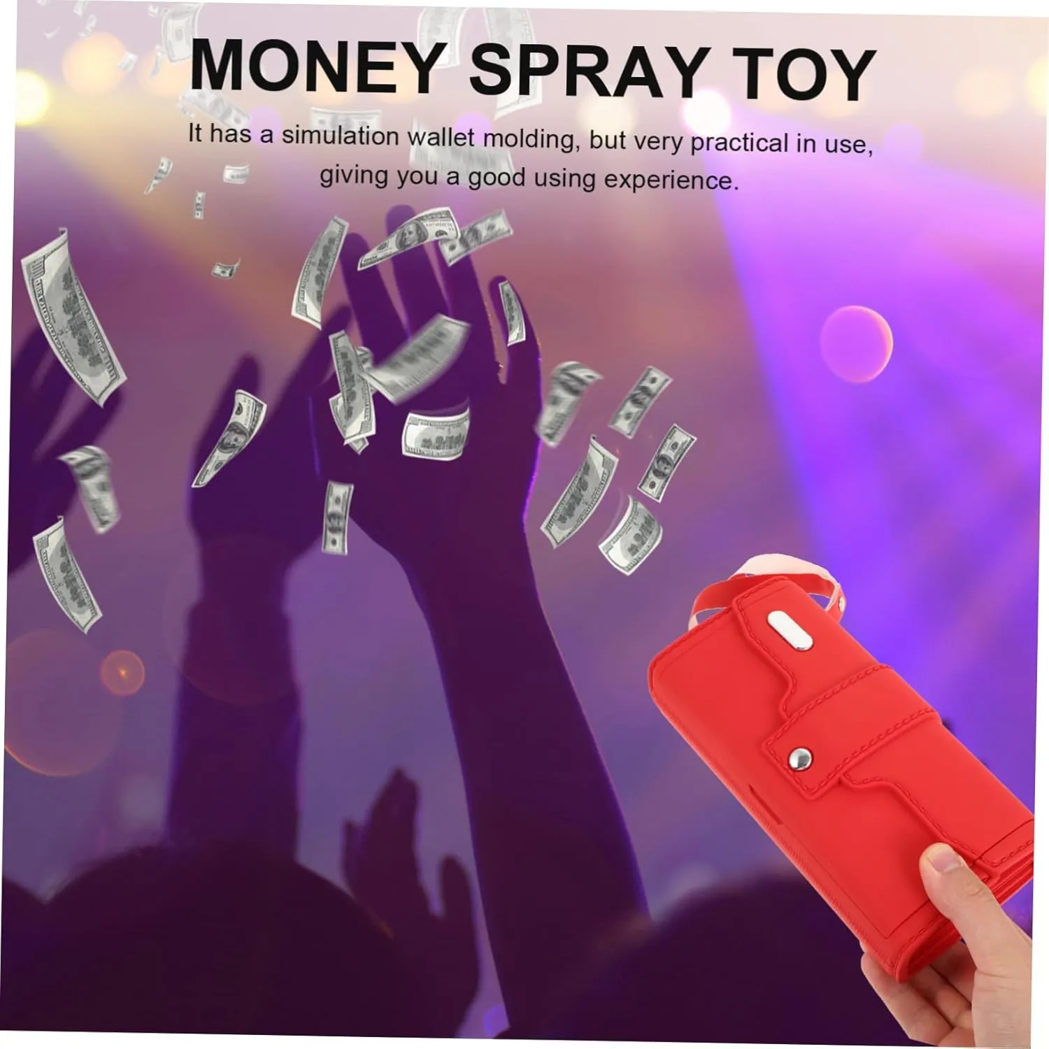 Spraying Toys Electric Wallet Cash Shooter Party Props Toy Realistic Abs Material Compact No Battery Needed
