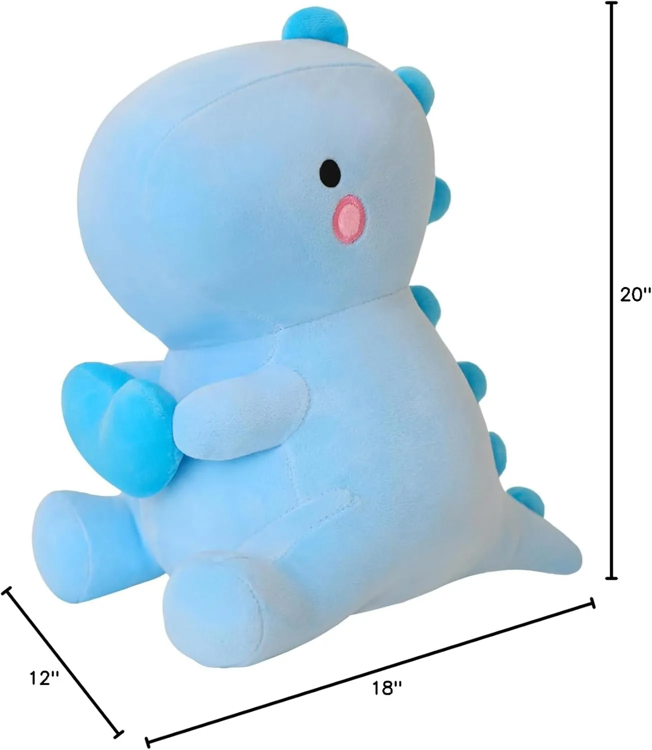 SQEQE Dinosaur Stuffed Animal, Loving Soft Dino Plush Toys with Holding Heart for Valentine Day, Sweet Romantic Anniversary Birthday Gift for Her Girls Boys Girlfriend(Blue,20 inch)