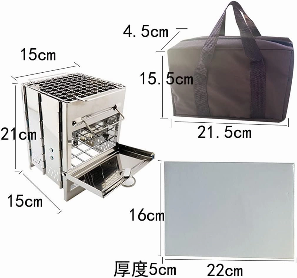 Square Wood Stove Outdoor Grill Mini Grill BBQ Outdoor Grill Camping Picnic Folding Grill
