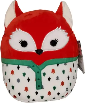 Squishmallow Official KellyToy 8” Sleepy Pajamas Winter Release Plush Stuffed Toy (Lexi Fox in Christmas Pajamas)