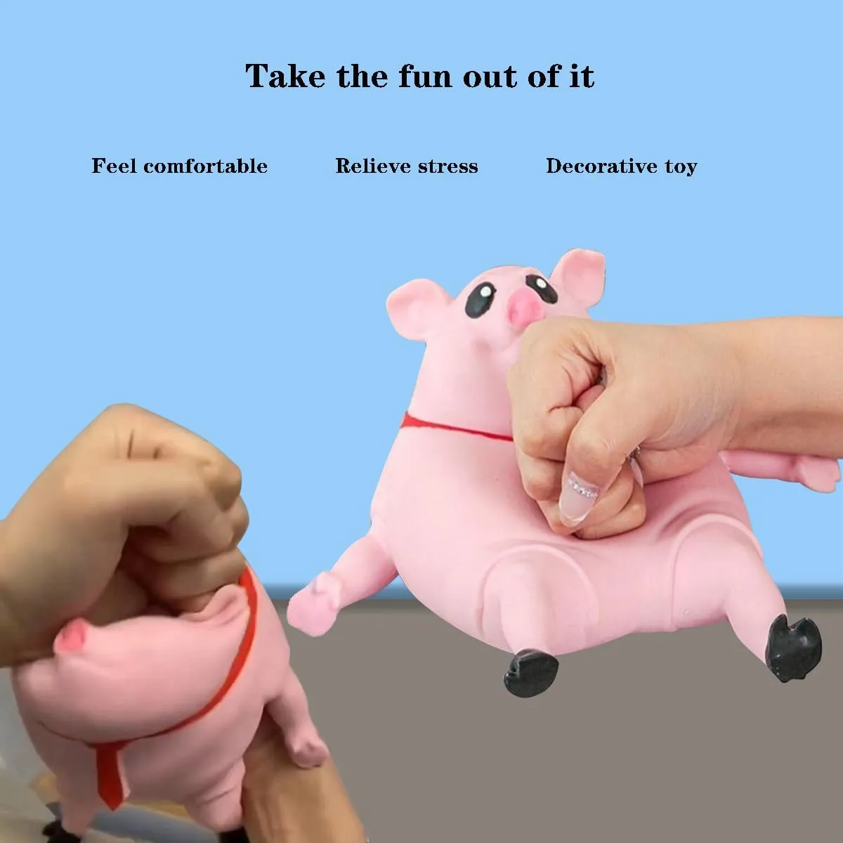 Squishy Toys - Pink Squishy Pig Toy for Kids & Adults, Novelty Squeeze Toy for Stress Relief & Anxiety (Big)