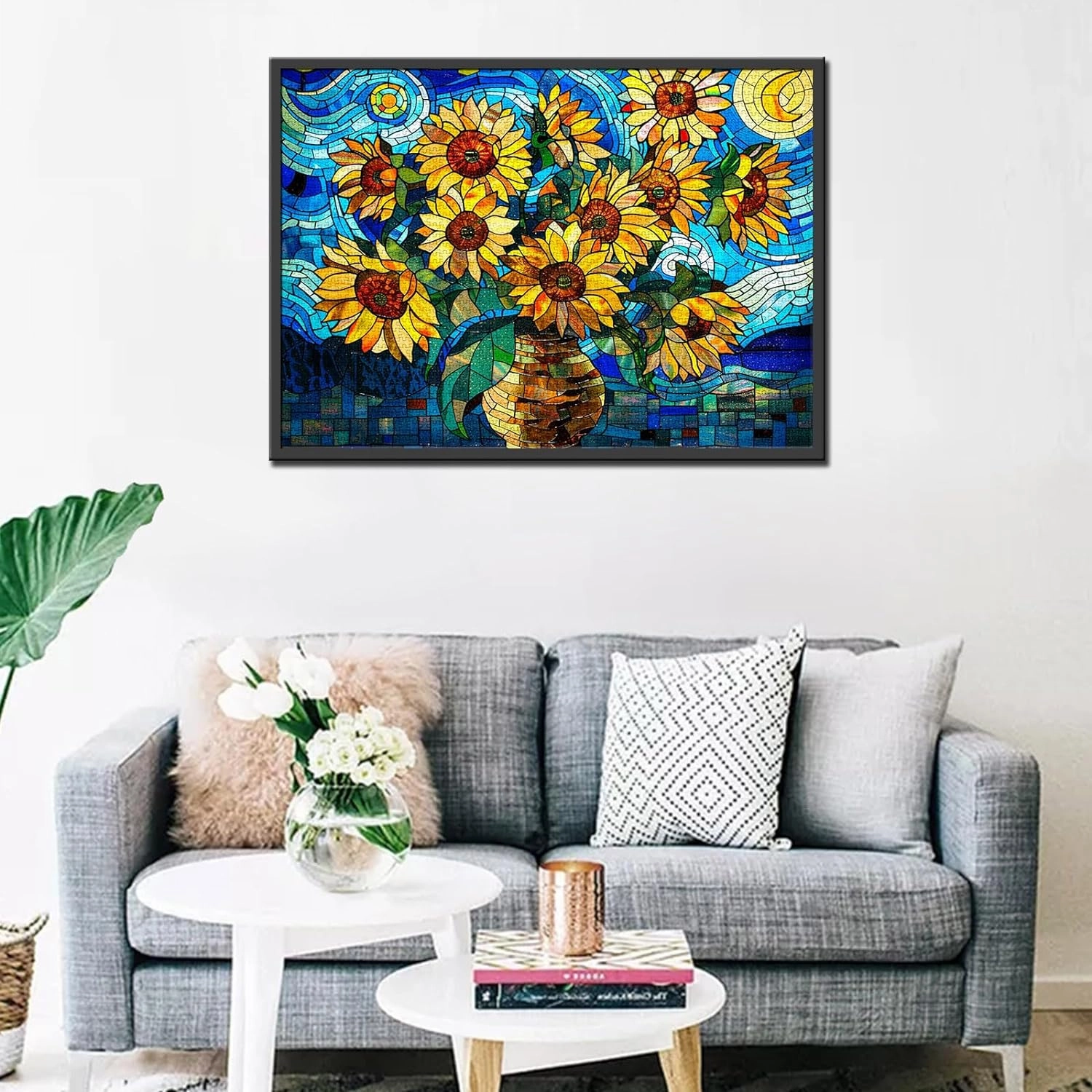 Stained Glass Van Gogh Style Jigsaw Puzzle