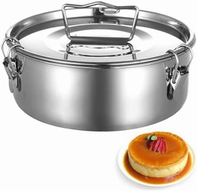 Stainless Steel Flan Mold 1.6QT, Flan Pan for Instant Pot Mexican Design Flanera Flan Maker, Molde Para Flan for Steaming Foods, 7.5"×3"