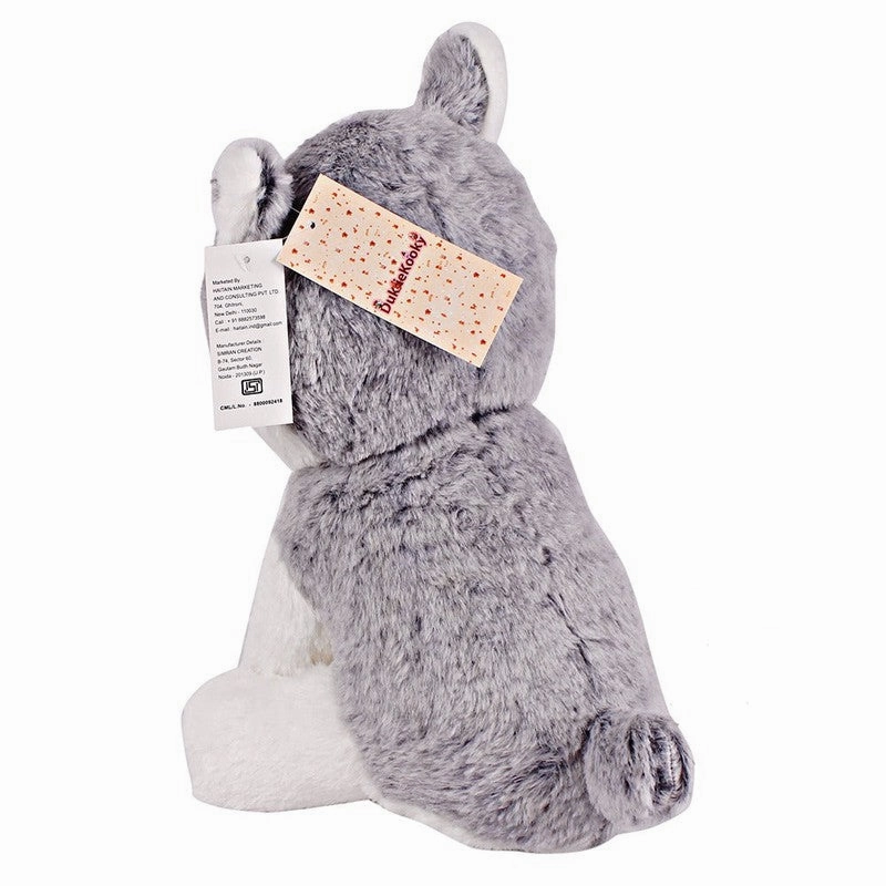 Standing Cute Husky Soft Toy | Height - 30 cm | Grey