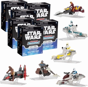 Star Wars Micro Galaxy Squadron Scout Class Blind Box, 6-Pack - Series 7 - Receive 6 of 8 Assorted Collectible 2.5" Vehicles & 1" Figure - Gift for Kids, Teens, Adults, Men, Father's Day, Dad - 8 