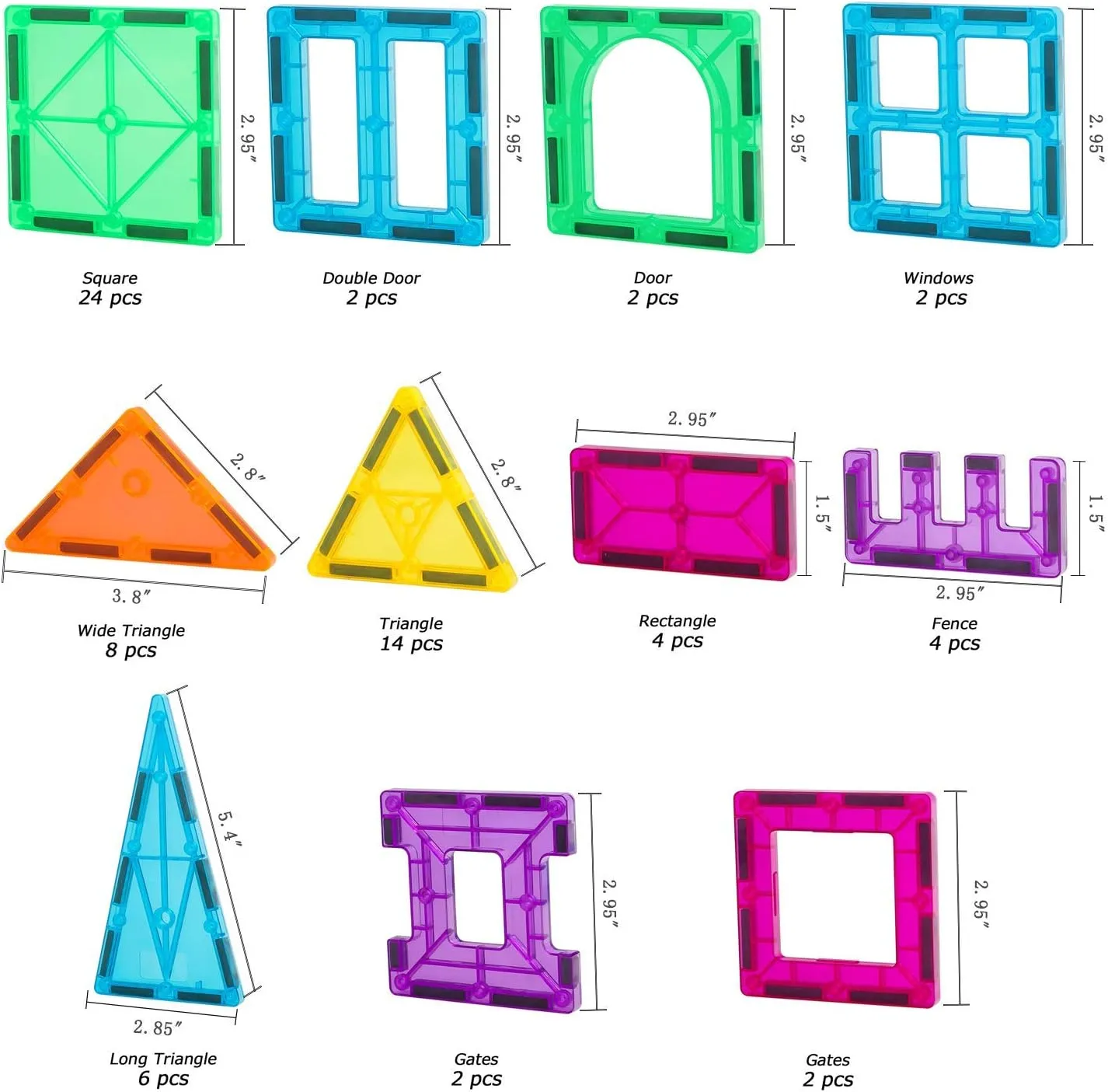 STEM Magnetic Tiles 70pcs, Montessori Sensory Building Blocks for Toddlers Ages 3  Educational Construction Toys with Stacking Blocks, Creative Learning for Boys & Girls