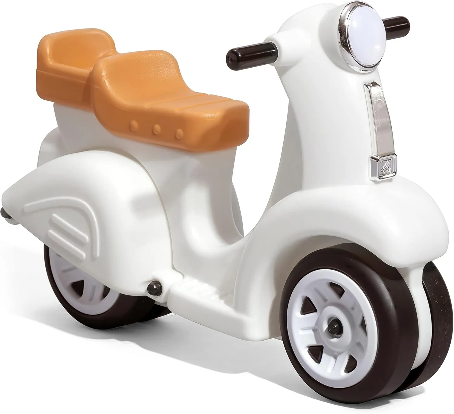 Step2 Ride Along Scooter Kids Push Car, Foot Powered Ride On Toy, Practice Balance with 4 Wheels, Made of Durable Plastic, Max Weight 40 lbs., For Toddlers 1.5-4 Years Old, White
