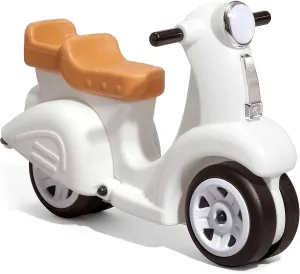 Step2 Ride Along Scooter Kids Push Car, Foot Powered Ride On Toy, Practice Balance with 4 Wheels, Made of Durable Plastic, Max Weight 40 lbs., For Toddlers 1.5-4 Years Old, White