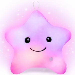 Subao Sensory Toys for Kids with Autism, 14" Light Up Star Plush Toddler Pillow, Autism Sensory Products, Stress Relief Kids ADHD Toys, Birthday Xmas Gifts for Boys Girls 3-10 Pink
