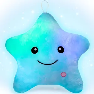 Subao Sensory Toys for Kids with Autism, 14" Twinkle Star Plush Toddler Pillow Light Up Toy, Autism Sensory Products, Toddler Travel Soft Toys, Birthday Xmas Easter Gifts for Boys Age 3-9 Blue