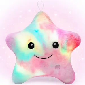 Subao Sensory Toys for Toddlers,14" Star Plush Toddler Pillow Light Up Autism Toys,Light Up Soft ADHD Toys,Special & Autism Needs,Birthday Xmas Easter Gifts for Girls Age 3 4 5 6 7 8 9 10 11 Colorful