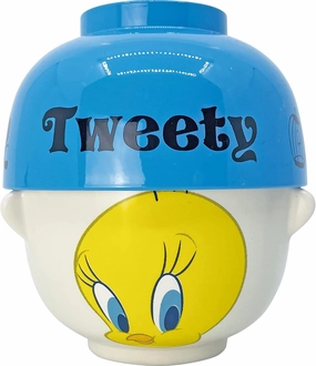 Sunart SAN3842 Looney Tunes Tweety Soup Bowl and Rice Bowl Set, Mini, Approx. 6.8 fl oz (200 ml), Made in Japan