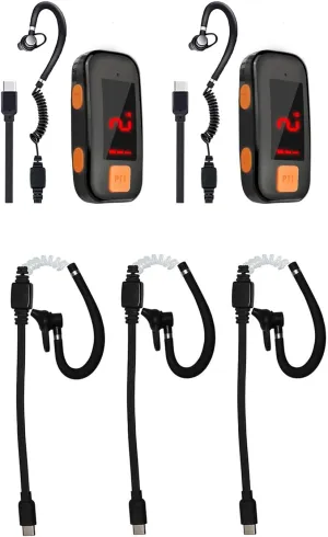 Super Mini Walkie Talkie 2 Pack with Air Tube Type-C Headset 3 Set