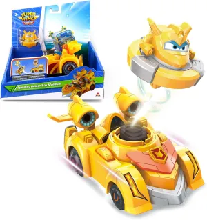 Super Wings Race Car Toys, 5 in Golden Boy Spinning Tops and Race Car Toys for Kids, 2-in-1 Mode Vehicle Toys Cars for 3 4 5 6 7 8 Year Old Boys