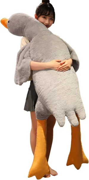 Swan Stuffed Animal, 74.8" 4.85 lbs Swan Plush Toy Large Goose Stuffed Animal Plush Pillow Grey Big Duck Stuffed Animals Plush Toy Gifts for Kids, Bed Sleeping