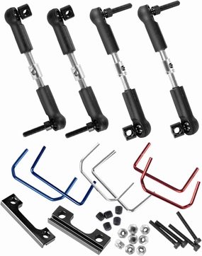 Sway Bar Kit Upgrades Part for 1/16 E-Revo,Slash,RC Alloy Aluminum Front & Rear Wide Sway Bar Kit