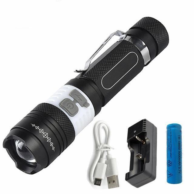 Tactical Elite Rechargeable Compact Mini Flashlight 6 Modes
