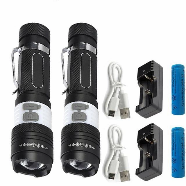 Tactical Elite Rechargeable Compact Mini Flashlight 6 Modes
