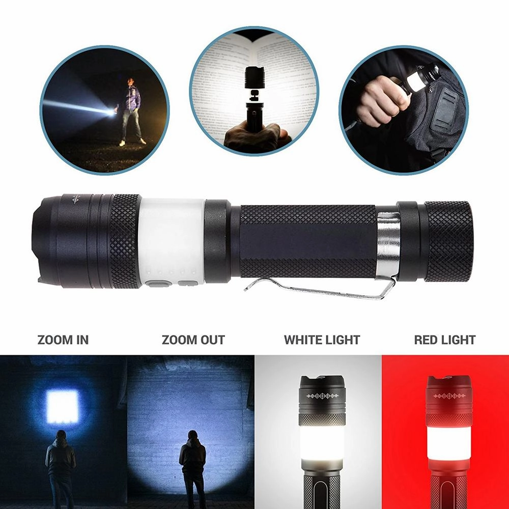 Tactical Elite Rechargeable Compact Mini Flashlight 6 Modes