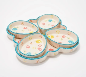 Temp-tations Brulee and Shallow Tart Casserole Dish Mini Bakers Set (Old World Egg Hunt)