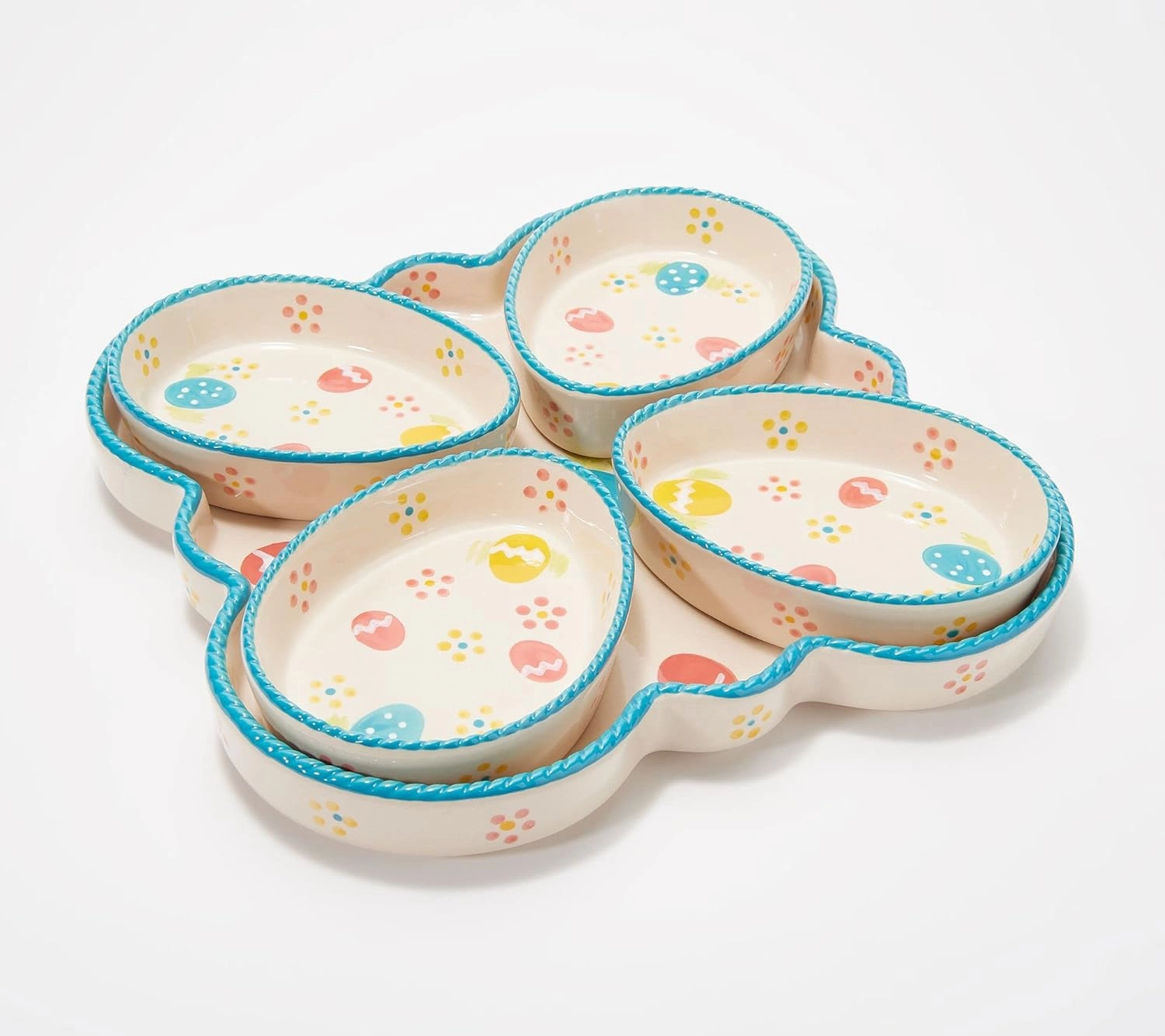 Temp-tations Brulee and Shallow Tart Casserole Dish Mini Bakers Set (Old World Egg Hunt)