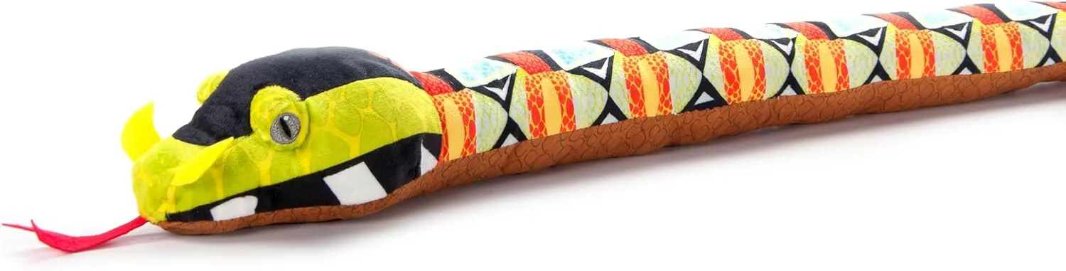 The Petting Zoo Rhino Viper Snake Stuffed Animal Plushie, Gifts for Kids, Earth Keeperz Snake Animals, Zoologee Rhino Viper Snake Plush Toy, 54 inches