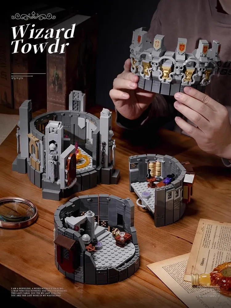 The Wizard Towdr Architecture Building Blocks Toys,Medieval Dark Tower with The Rings Castle Building Sets,Collection Gift for Adult and Film Fans(1818 Pcs)