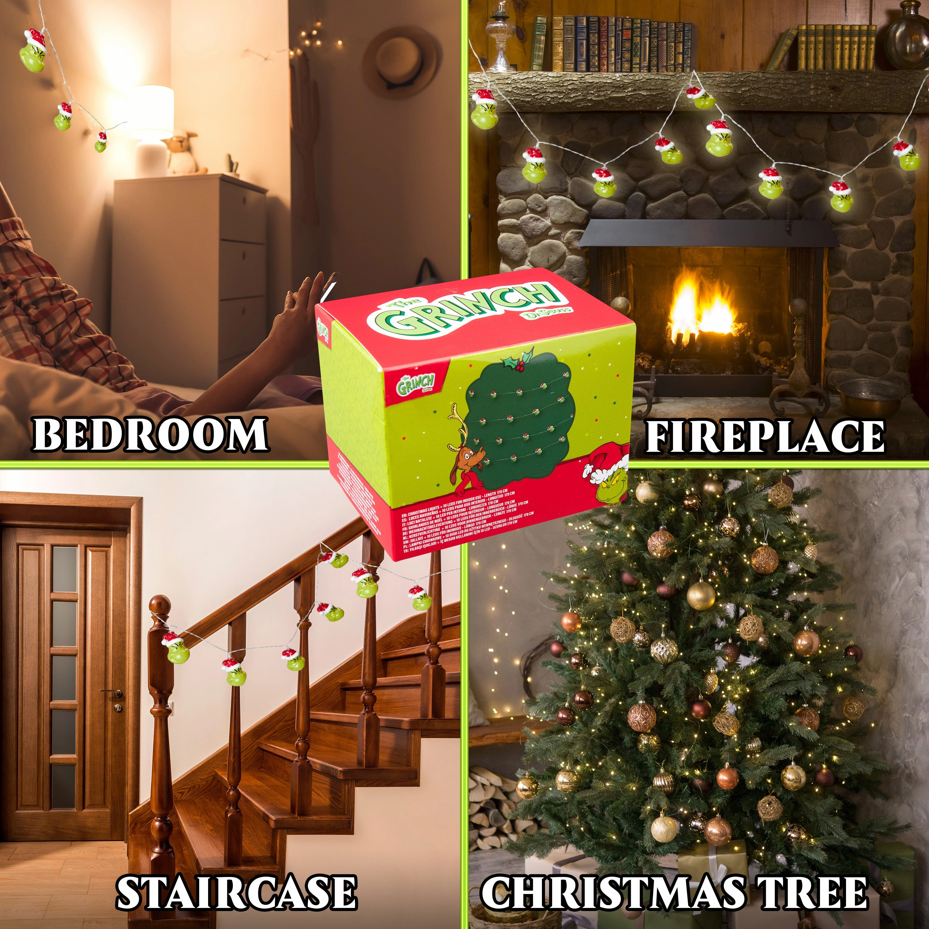 The Grinch Decorative String Lights (Green 3D)