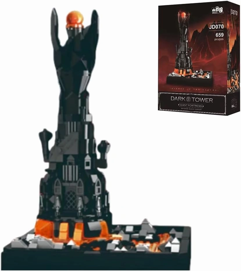 The Rings Dark Tower Building Blocks Set,Creative Ideas Black Castle Architecture of Film, Best Choice for Boys, Girls or Adults(659 Pcs)