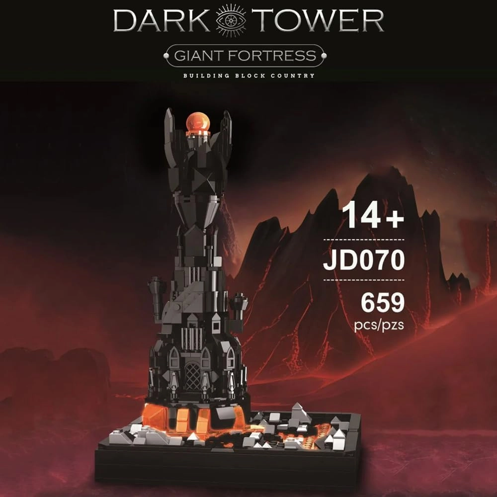 The Rings Dark Tower Building Blocks Set,Creative Ideas Black Castle Architecture of Film, Best Choice for Boys, Girls or Adults(659 Pcs)