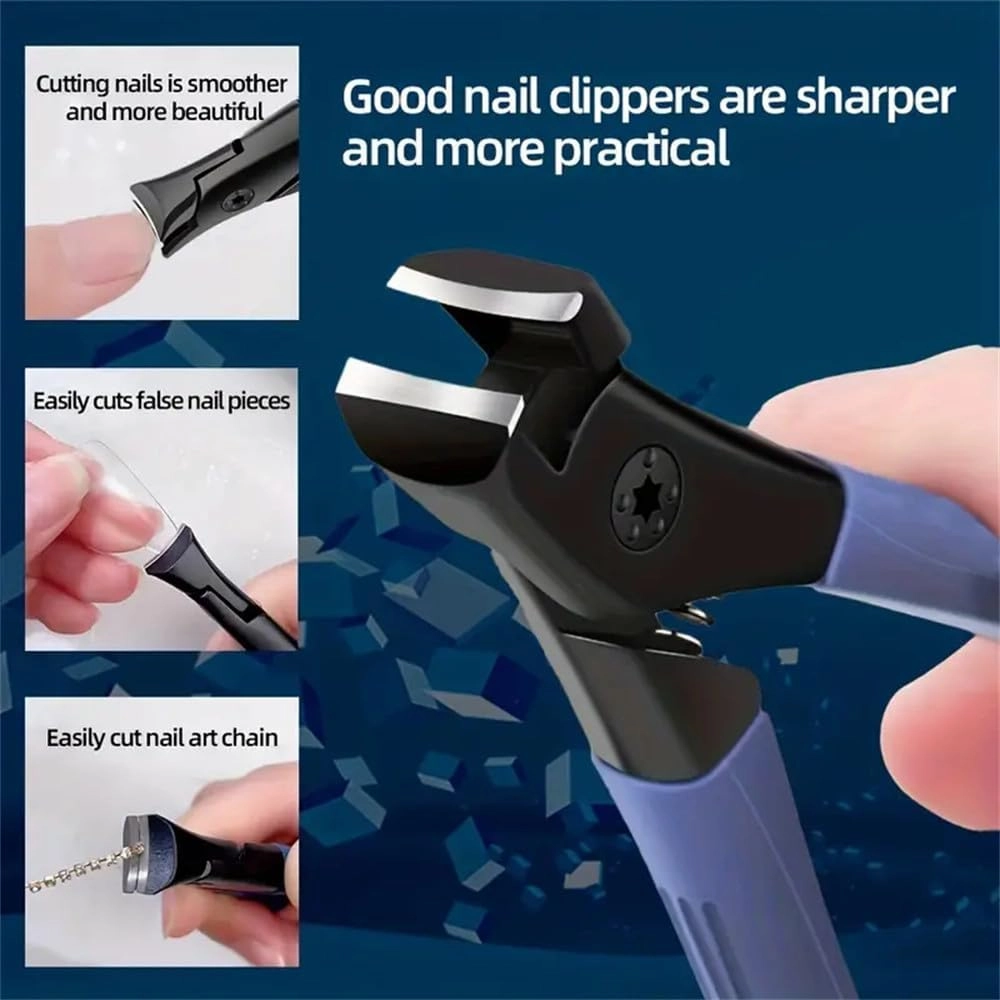 Thick Nail Clippers Set Splash Resistant False Nails Cutter Professional Nail Plier Pedicure Tools for Nail Tip Manicure Tools,Mini Black