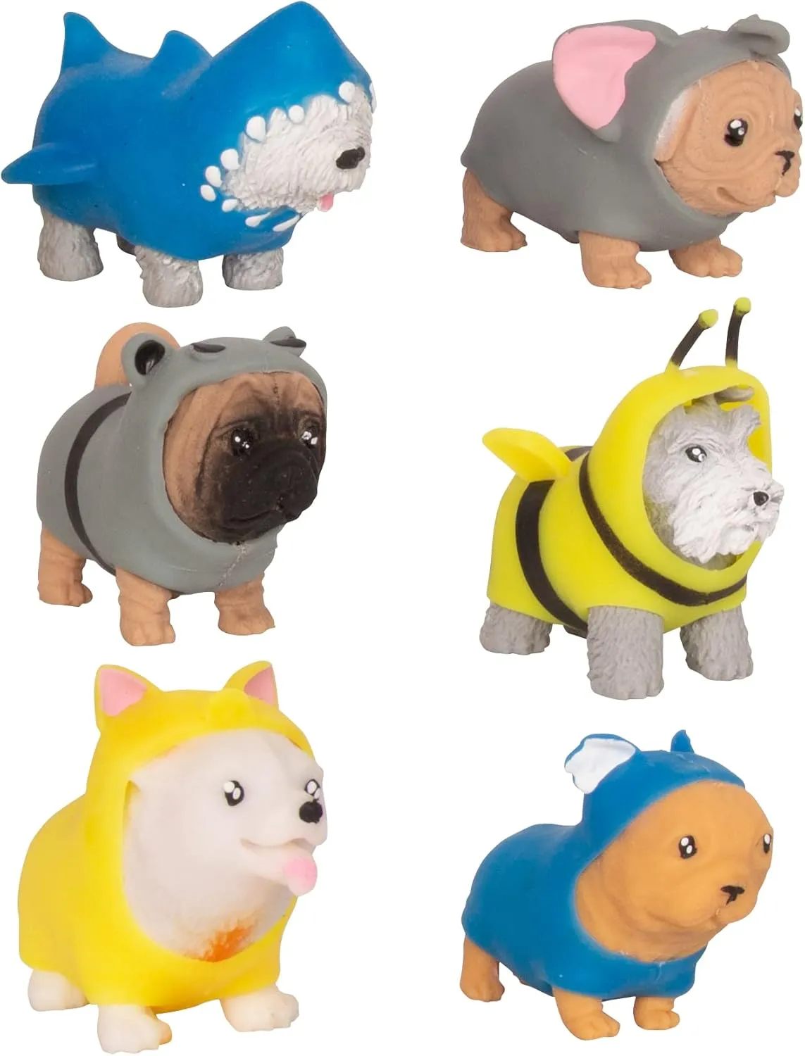Tigerdoe Dog Squishy Fidget Toys for Kids – 6 Pack - Stress Relief and Anxiety Toy for Kids – Mini Dog Figurine Squishy Sand Toys - Children’s Soft Sensory Toy