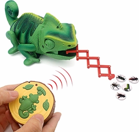 Tipmant RC Chameleon Remote Control Animal Toy Realistic Lizard Electric Electronic Pets Car Kids Birthday Gifts (Green)