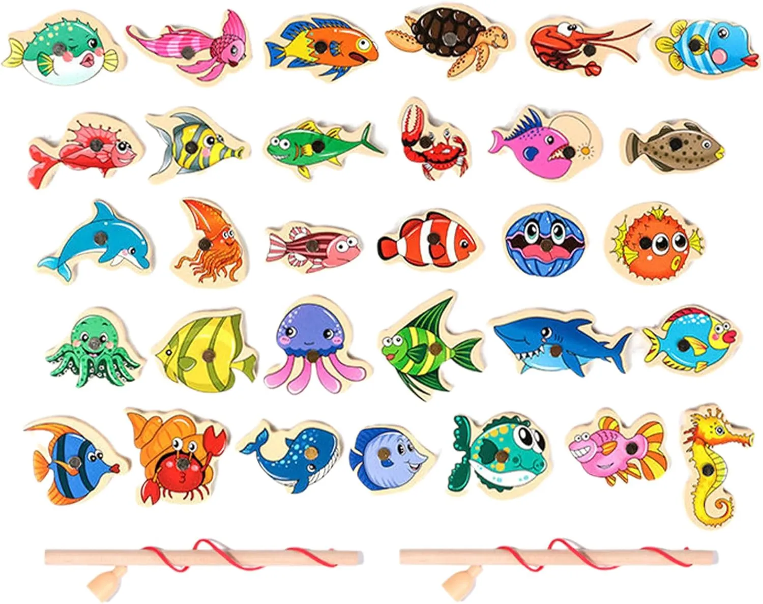 Toddler Fishing Toy | Fishing Table Sensory Game - Interactive Fine Motor Skill Toys, Funny Preschool Learning Activities for Home Nursery Kindergarten School