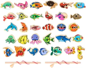 Toddler Fishing Toy | Fishing Table Sensory Game - Interactive Fine Motor Skill Toys, Funny Preschool Learning Activities for Home Nursery Kindergarten School