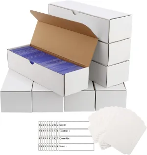 Top Loader Box 8-Pack–7200Count, Sports Card Organizer with 30 Dividers & Labels for TCG, MTG, Magic,Trading Cards- Archival Safe,Stackable Design