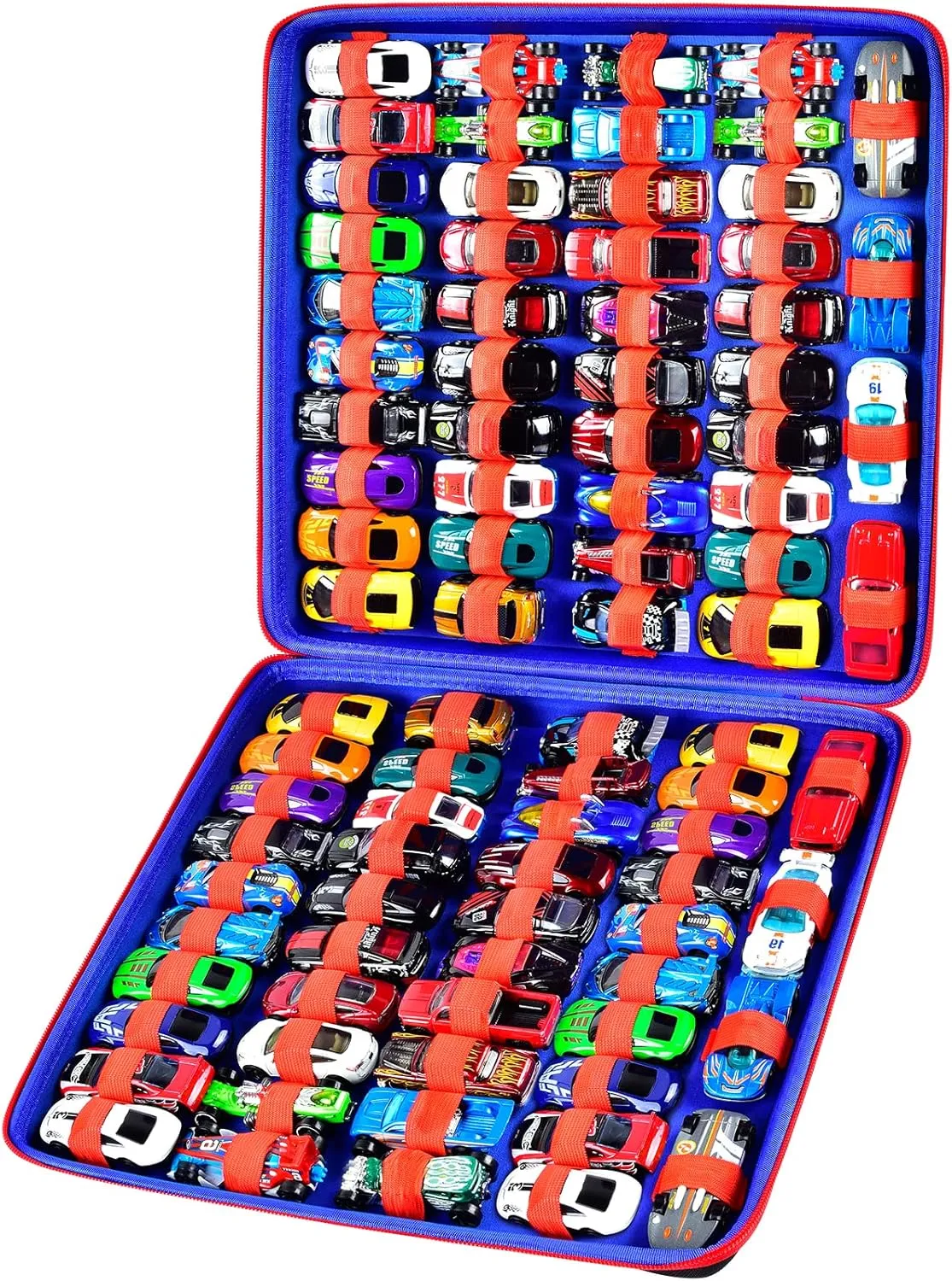 Toy Storage Organizer Case Compatible with Hot Wheels Car, Matchbox Cars, Portable Carrying Container Carrier Holder Fit for 88 Toys Car (Box Only)