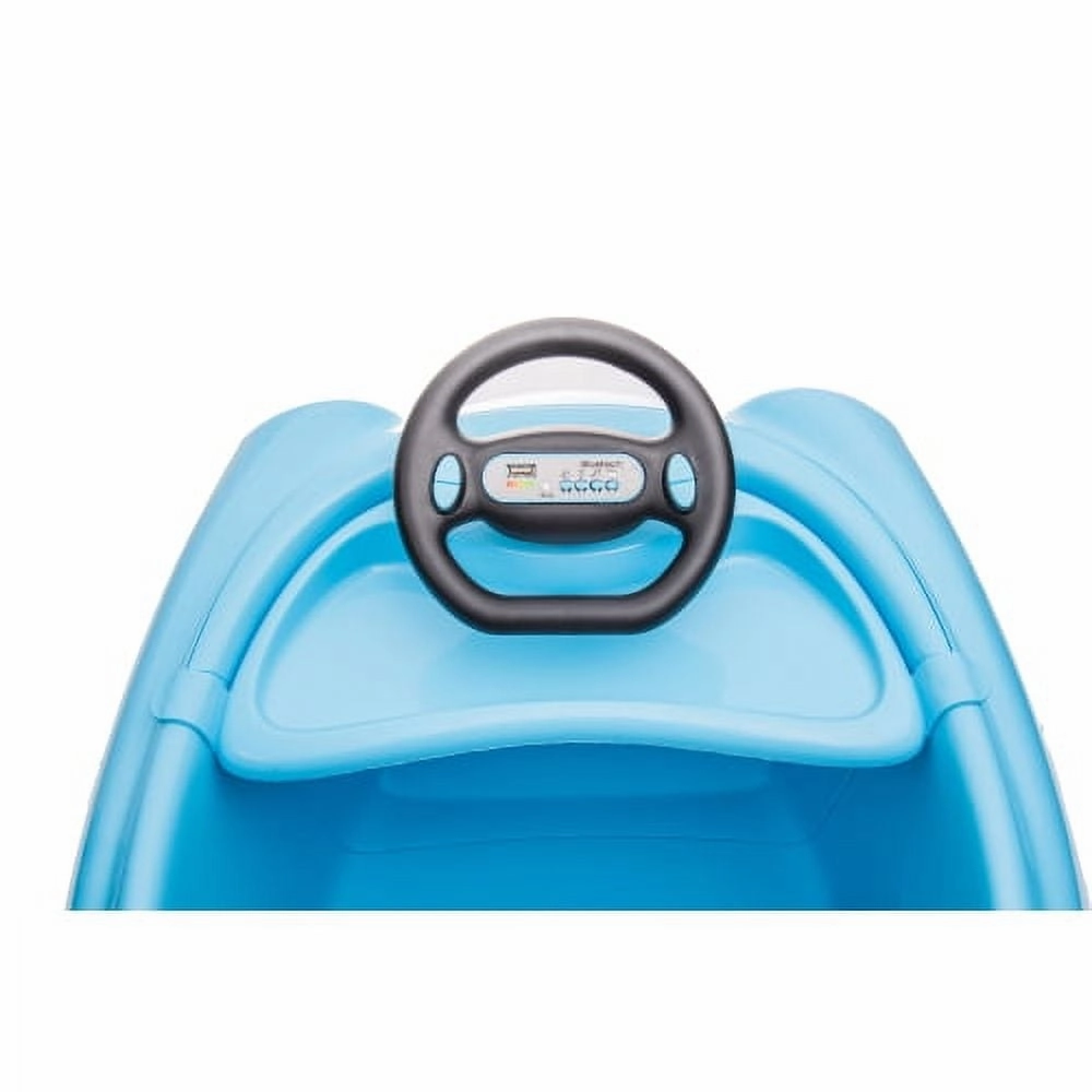Track 7 Kids Ride on Bumper Car, 12V Electric Car for Boys Girls, Age 1-6 Years, with Remote Control, Bluetooth, Push Rod, Rocking Horse Mode, 360 Degree Turning, Blue