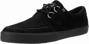 TUK Black Suede Creeper Sneaker Shoes for Women and Men, D Ring Lace Up Shoes | US Women 6 / Men 4