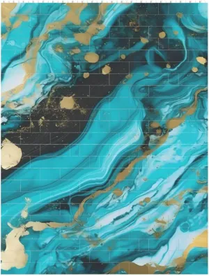 Turquoise Blue Gold Marble Building Block Puzzle Personalized Building Bricks for Adults Block Puzzle Building DIY Brick Block Puzzles Valentine's Day Gifts for Home Decor Brick Puzzle
