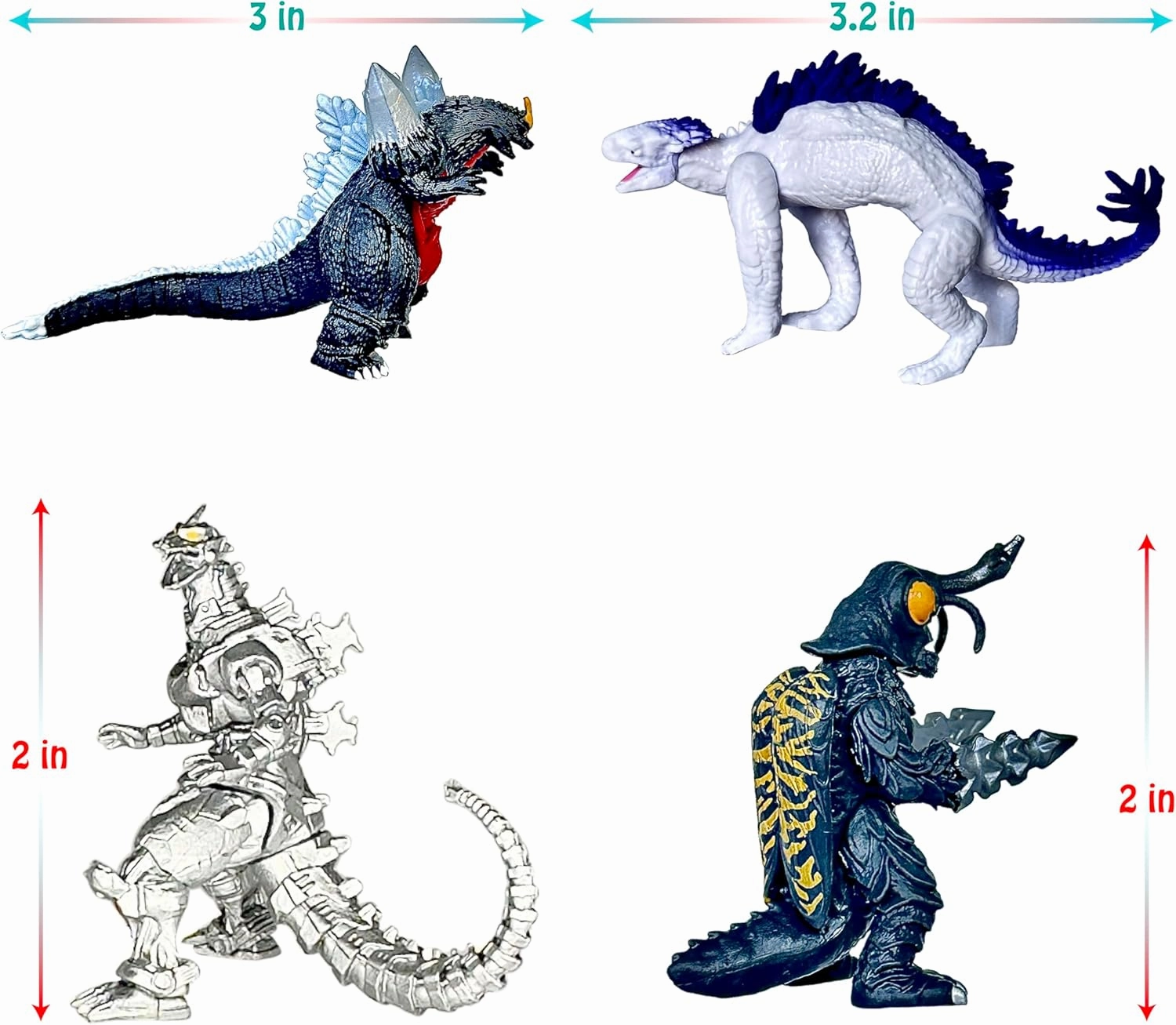 TwCare Set of 23 Godzilla x Kong: The New Empire,Mini Dinosaur Dragon Toys Action Figures, Evolved Basic Exquisite Battle Roar B.E.A.S.T. Glove Shimo Frost Bite Mecha King Ghidorah Cake Toppers Pack