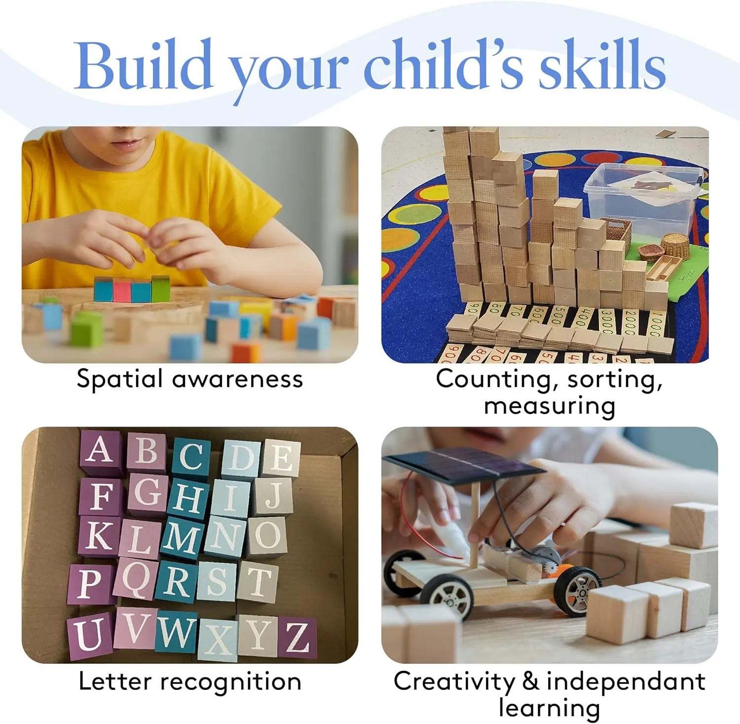 Unfinished Wood Craft Cubes 1-1/2 inch, Pack of 36 Small Wooden Blocks to Decorate, Wooden Cubes for Crafts and Dcor, by Woodpeckers