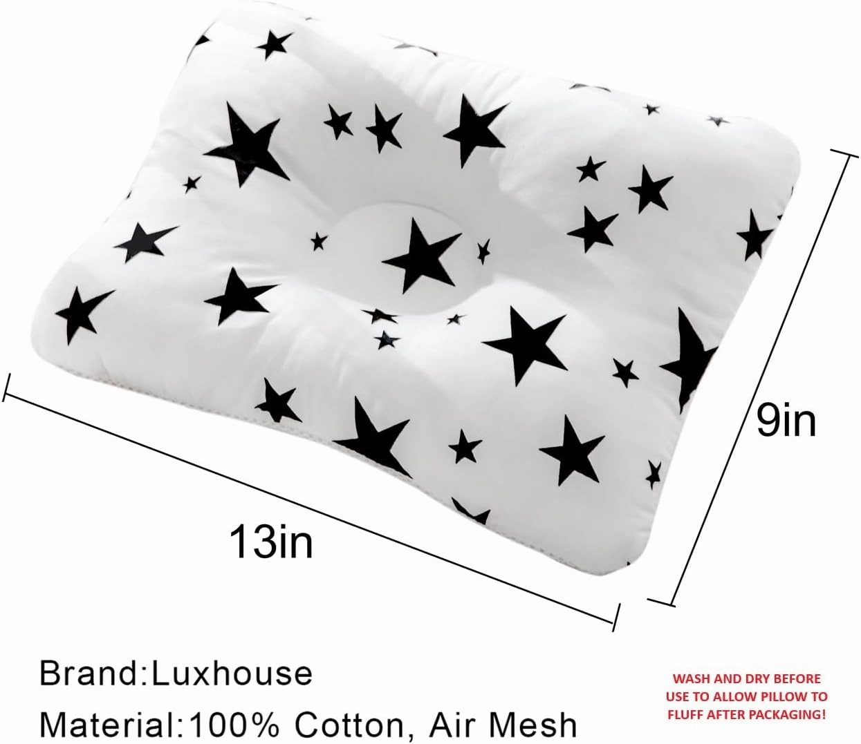 Unisex Pillow 13x9, Hypoallergenic Airmesh Breathable Cool 100% Cotton, Control Sweat, Ideal for Travel, Small, Car, Travel, MultiFunctual Small Decor Pillows