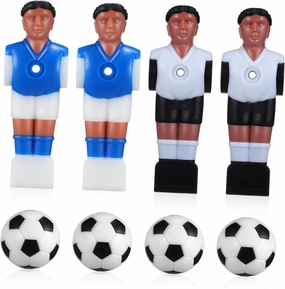 Unomor Desk Football Game Accessory Set 4 Pcs Mini Soccer Players and Balls Replacement Foosball Player Statues
